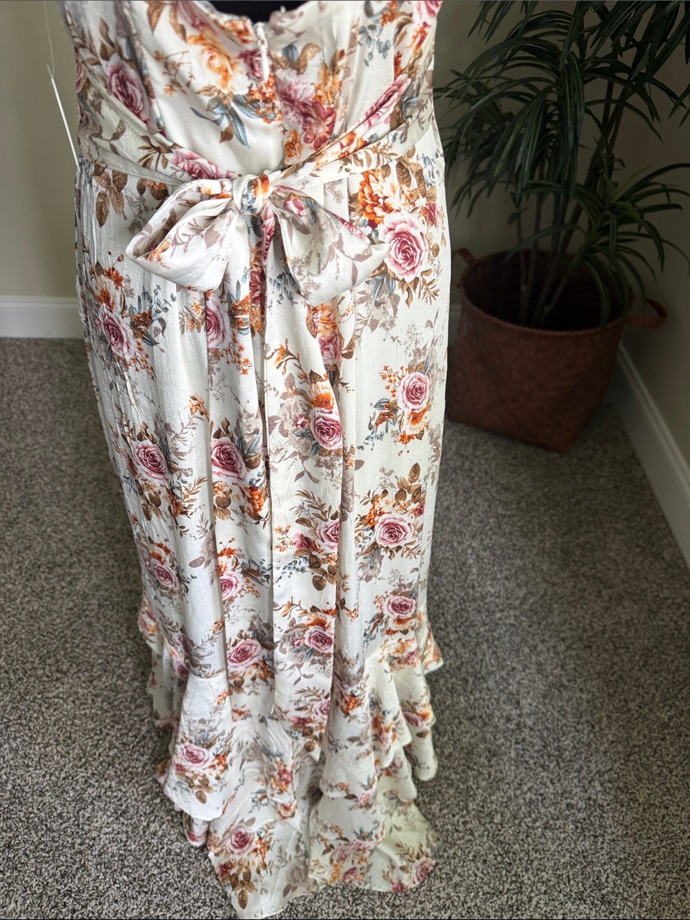 Altar'd State Cream Floral High-Low Maxi Dress - Picture 10 of 11